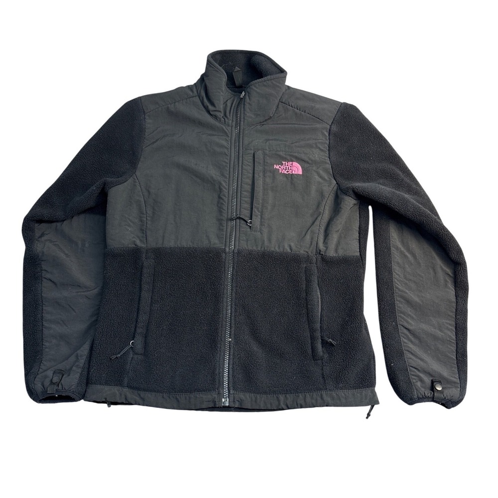 The North Face Denali Fleece Jacket Black Pink Ribbon Breast Cancer Awareness S